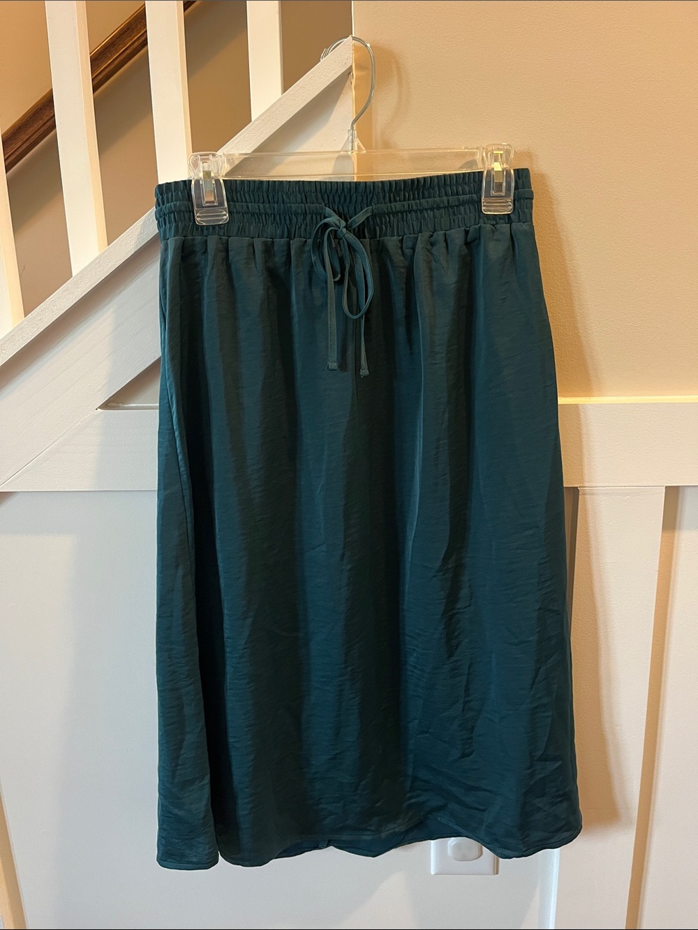 a new day Teal Elastic Waist Midi Skirt